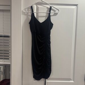 Macy's Black Ruched Mini Dress
